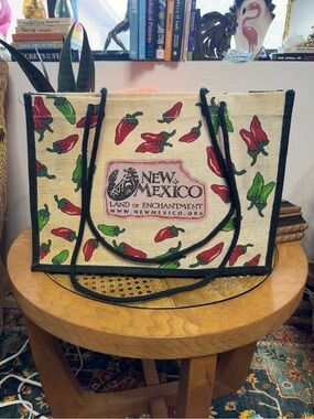 New Mexico Land of Enchantment Red Green Chile Pepper Tote Bag